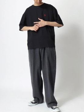 「Lazar（ラザル）のアイテム（デニムパンツ）」を使った、Lazarさん（メンズ・177cm）の夏コーディネート