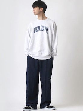 「BEN DAVIS（ベンデイビス）のアイテム（スウェット）」を使った、Ｔさん（メンズ・177cm）の秋コーディネート
