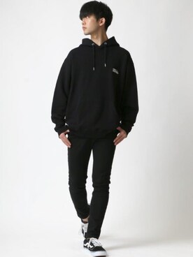 「FIRST DOWN（ファーストダウン）のアイテム（パーカー）」を使った、Lazarさん（メンズ・177cm）の秋コーディネート