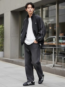 「アイテム（ナイロンジャケット）」を使った、Lazarさん（メンズ・176cm）の春コーディネート