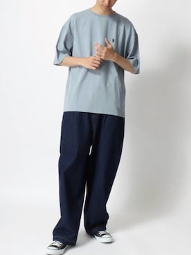 「Lazar（ラザル）のアイテム（デニムパンツ）」を使った、Lazarさん（メンズ・177cm）の春コーディネート