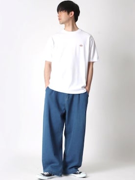 「Lazar（ラザル）のアイテム（デニムパンツ）」を使った、Lazarさん（メンズ・177cm）の夏コーディネート