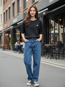「Levi's（リーバイス）のアイテム（パンツ）」を使った、Lazarさん（レディース・160cm）の夏コーディネート