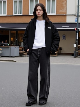 「冬の注目アウター」｜「アイテム（ジャケット/アウター）」を使った、Lazarさん（レディース・162cm）の秋コーディネート