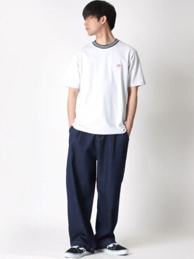 「Lazar（ラザル）のアイテム（デニムパンツ）」を使った、Lazarさん（メンズ・177cm）の夏コーディネート