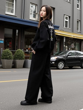 「アイテム（スウェット）」を使った、Lazarさん（レディース・163cm）の秋コーディネート