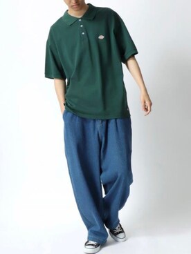 「Lazar（ラザル）のアイテム（デニムパンツ）」を使った、Lazarさん（メンズ・177cm）の夏コーディネート