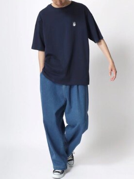 「Lazar（ラザル）のアイテム（デニムパンツ）」を使った、Lazarさん（メンズ・177cm）の夏コーディネート