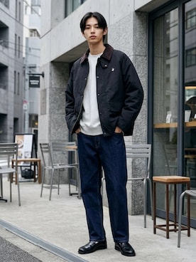 「アイテム（ブルゾン）」を使った、Lazarさん（メンズ・176cm）の秋コーディネート