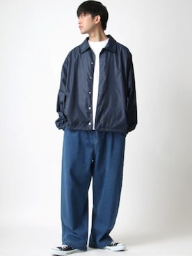 「Champion（チャンピオン）のアイテム（ナイロンジャケット）」を使った、Ｔさん（メンズ・177cm）の春コーディネート