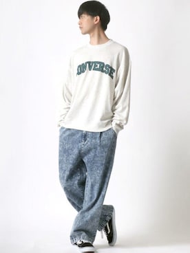 「CONVERSE（コンバース）のアイテム（スウェット）」を使った、Ｔさん（メンズ・177cm）の冬コーディネート