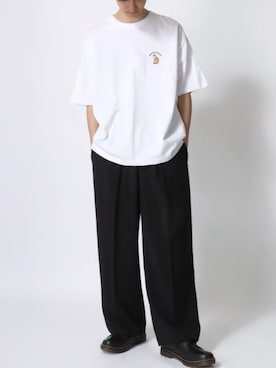 「アイテム（スラックス）」を使った、Ｔさん（メンズ・177cm）の夏コーディネート