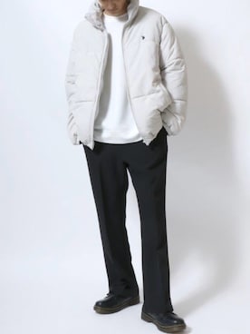 「ファッションを楽しもう」｜「アイテム（ダウンジャケット/コート）」を使った、Ｔさん（メンズ・177cm）の冬コーディネート