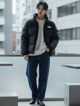 「アイテム（ダウンジャケット/コート）」を使った、Lazarさん（メンズ・176cm）の秋コーディネート