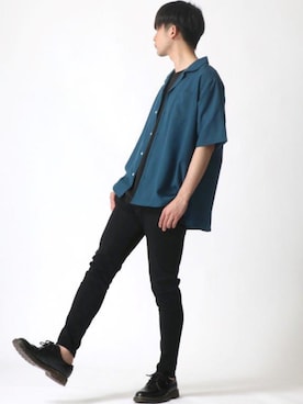 「Dr. Martens（ドクターマーチン）のアイテム（ローファー）」を使った、Ｔさん（メンズ・177cm）の夏コーディネート