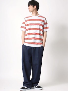 「Lazar（ラザル）のアイテム（デニムパンツ）」を使った、Lazarさん（メンズ・177cm）の夏コーディネート