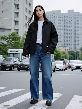 「アイテム（ブルゾン）」を使った、Lazarさん（レディース・168cm）の秋コーディネート