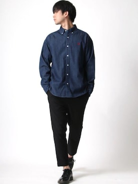 「Dr. Martens（ドクターマーチン）のアイテム（ローファー）」を使った、Ｔさん（メンズ・177cm）の秋コーディネート