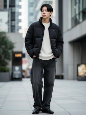「アイテム（ダウンジャケット/コート）」を使った、Lazarさん（メンズ・176cm）の冬コーディネート