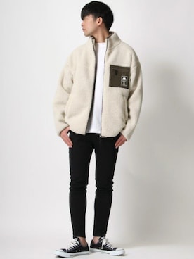 「Kappa（カッパ）のアイテム（ブルゾン）」を使った、Lazarさん（メンズ・177cm）の冬コーディネート