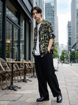 「HANES（ヘインズ）のHanes/へインズ BEEFY/ビーフィー 無地 クルーネック 半袖Tシャツ/1P パックT/レディース メンズ（Tシャツ/カットソー、ホワイト系）」を使った、Lazarさん（メンズ・176cm）の春コーディネート