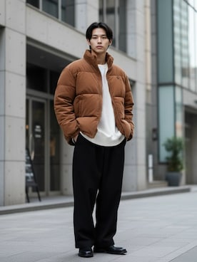 「アイテム（ベルト）」を使った、Lazarさん（メンズ・176cm）の秋コーディネート