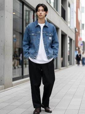 「Lee（リー）のアイテム」を使った、Lazarさん（メンズ・176cm）の春コーディネート