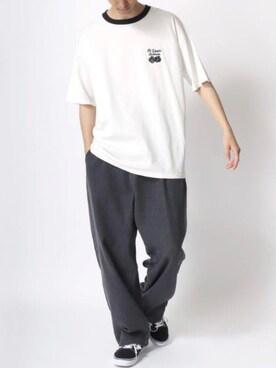 「Lazar（ラザル）のアイテム（デニムパンツ）」を使った、Lazarさん（メンズ・177cm）の夏コーディネート