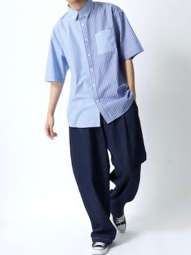 「Lazar（ラザル）のアイテム（デニムパンツ）」を使った、Lazarさん（メンズ・177cm）の春コーディネート