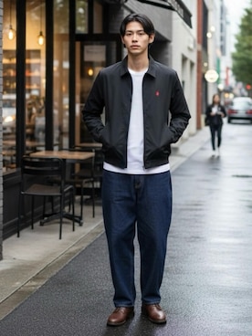 「アイテム（ブルゾン）」を使った、Lazarさん（メンズ・176cm）の春コーディネート