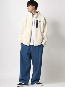 「Lazar（ラザル）のアイテム（デニムパンツ）」を使った、Lazarさん（メンズ・177cm）の秋コーディネート