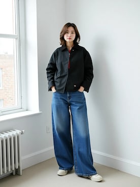 「アイテム（ブルゾン）」を使った、Lazarさん（レディース・160cm）の秋コーディネート