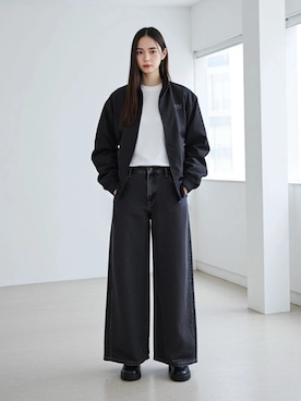 「アイテム（ナイロンジャケット）」を使った、Lazarさん（レディース・165cm）の秋コーディネート