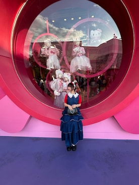 「merry jenny（メリージェニー）のアイテム（ジャンパースカート）」を使った、かのんさん（レディース・158cm）の冬コーディネート