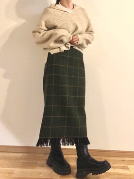 「tiptop（ティップトップ）のアイテム（シューズ）」を使った、Minea*さん（レディース・157cm）の冬コーディネート
