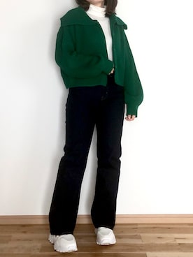 「タートルネック」｜「アイテム（インナーウェア/肌着）」を使った、Minea*さん（レディース・157cm）の冬コーディネート