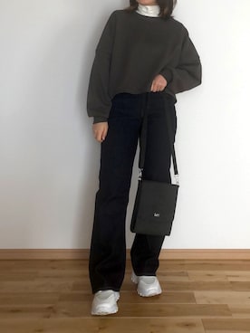 「Avail（アベイル）のアイテム（スウェット、グレー系）」を使った、Minea*さん（レディース・157cm）の冬コーディネート