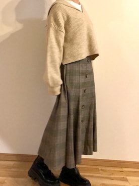 「tiptop（ティップトップ）のアイテム（シューズ）」を使った、Minea*さん（レディース・157cm）の冬コーディネート