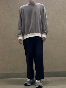 「Graphpaper（グラフペーパー）のアイテム（スウェット）」を使った、kolorさん（メンズ・170cm）の秋コーディネート