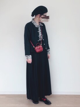 「DISCOAT（ディスコート）のアイテム（ハンチング/ベレー帽）」を使った、sato**さん（レディース・164cm）の冬コーディネート