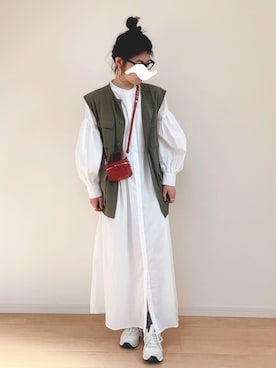 「LOUNGEDRESS（ラウンジドレス）のアイテム（ピアス（両耳用））」を使った、sato**さん（レディース・164cm）の春コーディネート