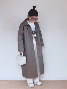 「niko and...（ニコアンド）のアイテム（ステンカラーコート）」を使った、sato**さん（レディース・164cm）の冬コーディネート