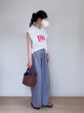 「アイテム（イヤーカフ）」を使った、sato**さん（レディース・164cm）の夏コーディネート