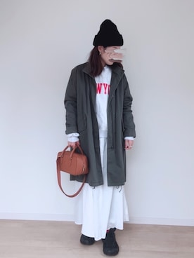 「FRAMeWORK（フレームワーク）のアイテム（モッズコート）」を使った、sato**さん（レディース・164cm）の冬コーディネート
