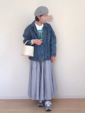 「I am I in fact...（アイアムアイインファクト）のアイテム（ジャケット/アウター）」を使った、sato**さん（レディース・164cm）の春コーディネート