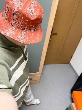 Gu ジーユー の帽子 オレンジ系 を使ったメンズ人気ファッションコーディネート Wear