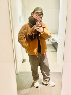 「アイテム（キャップ）」を使った、りゅうたさん（メンズ・159cm）の冬コーディネート