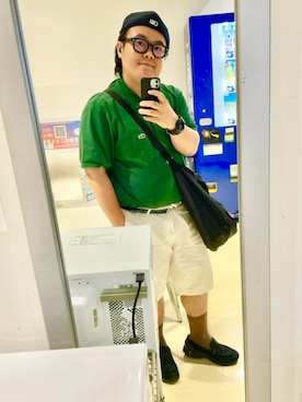 「LACOSTE（ラコステ）の通気性 イージーケア 軽量鹿の子ピケ L.12.12ライトウェイト半袖ポロシャツ（ポロシャツ）」を使った、りゅうたさん（メンズ・159cm・30代）の夏コーディネート
