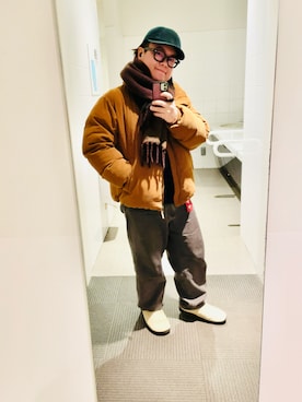 「アイテム（ストール/ショール）」を使った、りゅうたさん（メンズ・160cm）の冬コーディネート