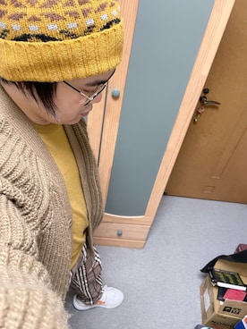 「マスタードイエロー」｜りゅうたさん（メンズ・158cm）の冬コーディネート
